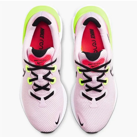 Nike Renew Women's Running Shoes - Pink and Neon Green Yellow - Picture 2 of 12